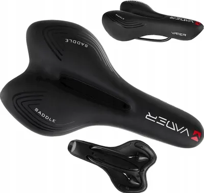 Produktbild von Vader VD1157B MTB Trekking Fahrradsattel Schwarz Synthetikleder