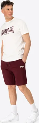 Image de Herren T-Shirt & Shorts Set normal Passform MOY Ecru/Oxblood XXL Lonsdale
