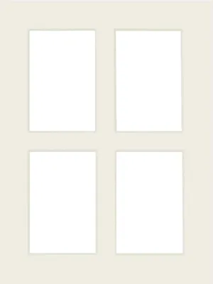 Zdjęcie produktu dla nielsen Passepartout Premium 2,5 mm, format zewnętrzny 30x40 cm na 4 zdjęcia 10x15 cm, antyczna biel (kremowy)