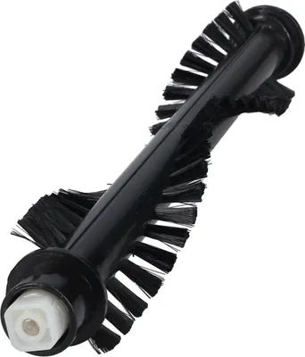 A black brush roller with a white connector on a white background.
