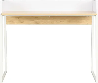 Produktbild von vidaXL Schreibtisch Weiß und Eiche 90x60x88 cm
