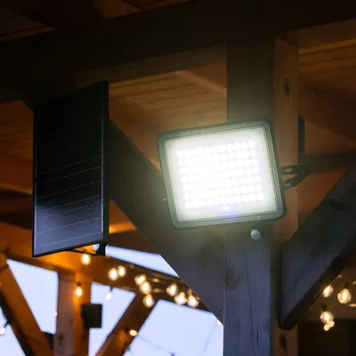 Obrázek produktu pro LUMILED solární lampa pro venkovní reflektor s detektorem pohybu, dálkové ovládání 4000K neutrální bílé solární nástěnné světlo venkovní IP65 vodotěsné 300W solární světlo pro zahradní bezpečnostní nástěnné světlo nástěnná lampa