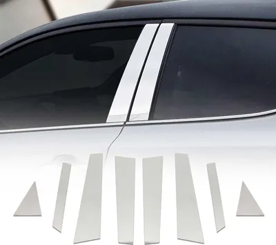 Zdjęcie produktu dla Wykończenie słupka drzwi słupka B dla Hyundai Kona 2017-2020 stal nierdzewna srebrna 8szt
