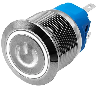 Produktbild von ProRide Metall-Drucktaster 19 mm 12V/24V ON/OFF mit gelber LED-Anzeige