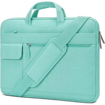 Image de Housse pour Ordinateur Portable 16 Pouces, avec Bandoulière Amovible Réglable Poches Rangement - Bleu