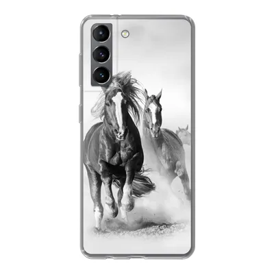 Produktbild von MuchoWow® Handyhülle Schutzhülle Hülle für Samsung Galaxy S21 Pferde - Tiere - Illustration Silikon Softcase Handy Hülle - Softcase