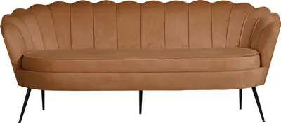 Produktbild von Nice Sofa 3 Personen velour cognac Farben.