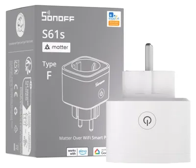 Immagine prodotto di Sonoff S61s, presa intelligente con funzione di misurazione, compatibile con Matter tramite Wi-Fi
