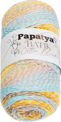 Obrázek produktu pro Příze PAPATYA Bavlna BLEND batik - 100 g, 225 m - Žlutá,Modrá