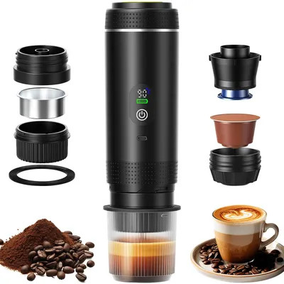 Tragbare Espressomaschine 3-in-1, 20 Bar, Akku, USB-C, 80 ml