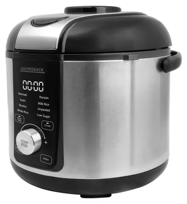 Produktbild von Gastroback Rice Control Low Carb & Steam, Schwarz, Edelstahl, 3 l, 24 h, Drehregler, Berührung, 450 W, 220 - 240 V