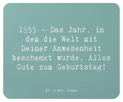 Produktbild von Mr. & Mrs. Panda Mousepad Spruch 1955 Geburtstag - Meeresbrise - Geschenk, Jahrgang, Geboren am, Alter, Mauspad, pc, computer, Geburtstagszitat, Alles Gute zum, Mouse Pad