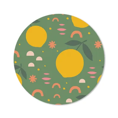 Produktbild von MuchoWow® Mauspad Mousepad Zitrone - Frucht - Rosa 40x40 cm - Mousepads - Maus Mat - Pad - Mausunterlage - Schreibtisch Accessoires