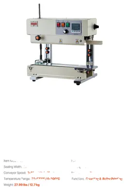 Produktbild von Kontinuierliche Bandversiegelungsmaschine, Hochgeschwindigkeitsversiegelung, Vielseitige Kompatibilität, Vertikal