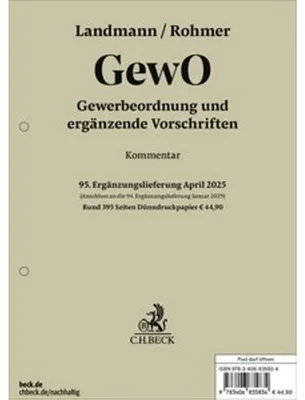 Produktbild von Gewerbeordnung  95. Ergänzungslieferung