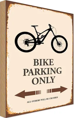 Produktbild von vianmo Holzschild 18x12 cm Bike parking only Parkplatzschild
