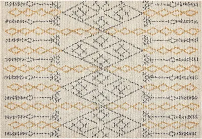 Zdjęcie produktu dla BELIANI Dywan beżowy bawełniany 140 x 200 cm prostokątny geometryczny wzór salon sypialnia