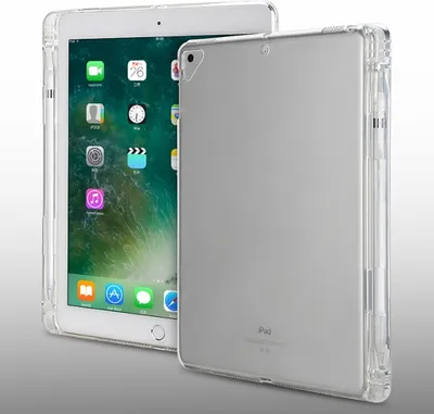 Immagine prodotto di Custodia protettiva morbida in TPU trasparente per iPad Pro 9,7 pollici e iPad 9,7 (2018) e iPad 5 e 6, con slot per penna