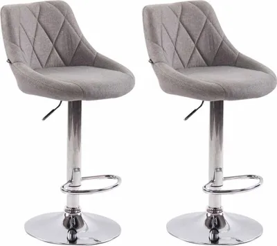 Obrázek produktu pro 2dílná sada moderních barových židlí - designové židle - stylově výškově nastavitelné | barva: šedá