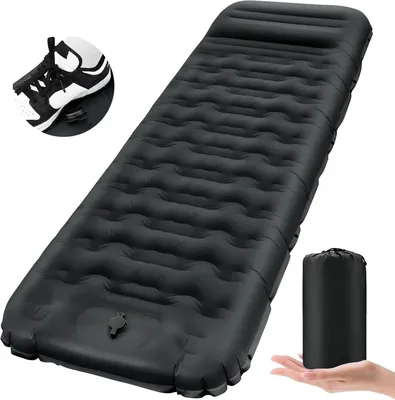Obrázok produktu pre Kempingový matrac 12 cm, s nožnou pumpou a vankúšom, vodotesný, pre turistiku