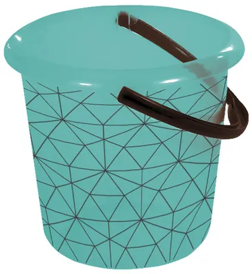 Produktbild von keeeper Deco-Putzeimer ilvie "polygon" rund 10 Liter mint mit Aufdruck