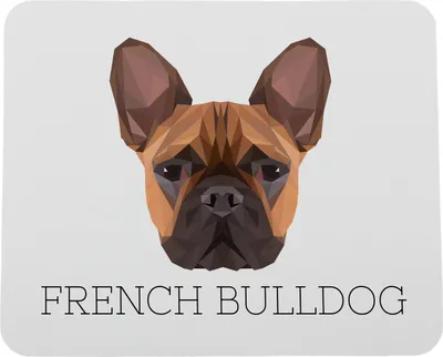 Immagine prodotto di Bulldog francese - tappetino per mouse geometrico con immagine e scritta di Art-Dog