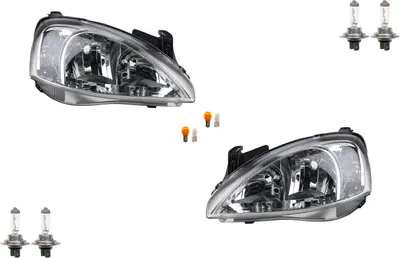 Produktbild von Scheinwerfer passend für Opel Corsa C 09/00-06/03 Leuchtmittel Set Li Re 1216142 93173253 1216139 93173254 Johns