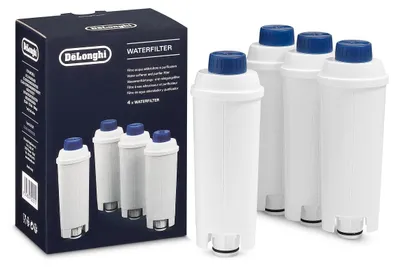Productafbeelding van De'Longhi Originele Waterfilter, 4-pack DLSC321 - Accessoire voor De'Longhi volautomatische koffiemachines met waterfilter, voor het onderhoud en de bescherming van de machine, optimaliseert de koffiekwaliteit en beschermt tegen kalkaanslag