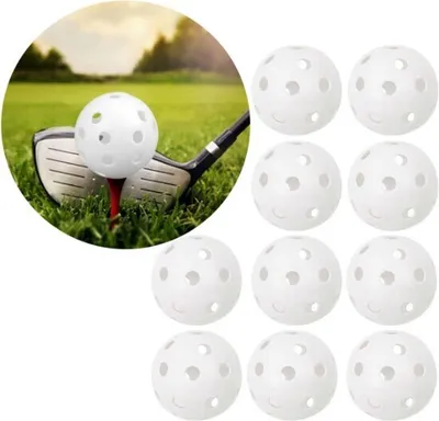 Immagine prodotto di INF Confezione da 10 palline da golf da allenamento con fori Bianco