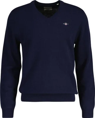 Image de Gant 8050274 Pull col V Bleu L Homme Bleu L