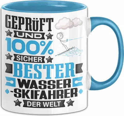 Produktbild von Wasserskifahrer Geschenk Lustiger Spruch für Wasserskifahrer Geschenkidee Bester Wasserskifahrer Der Welt (Blau)