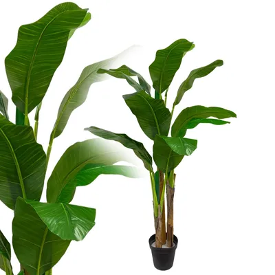 Produktbild von Bananenpalme 180 cm Künstlich wie echt Bananenbaum Kunstpflanze Kunstpalme