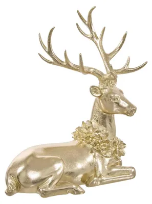 Produktbild von Goldfarbenes Rentier aus Kunstharz, H. 25 cm