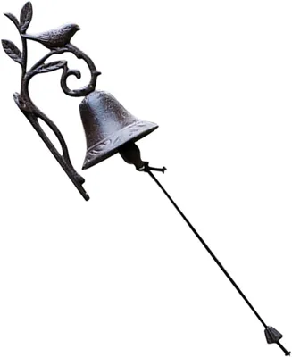 Produktbild von Vintage-Vogelglocke aus Gusseisen zur Wandmontage, rustikale amerikanische Hängeglocke für Veranda/Garten