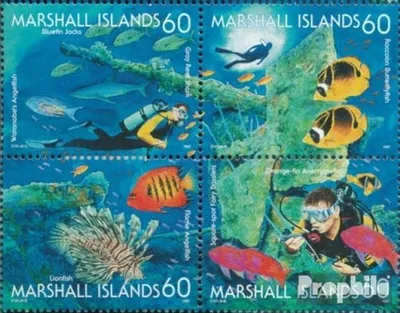 Produktbild von Briefmarken Marshall-Inseln 1997 Mi 869-872 Viererblock (kompl.Ausg.) postfrisch Unterwasserwelt