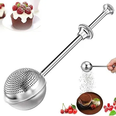 Produktbild von Bakset mit Backpapier, Tee-Ei, Zucker Shaker, Backtuch aus Stahl, Zucker, Backtuch