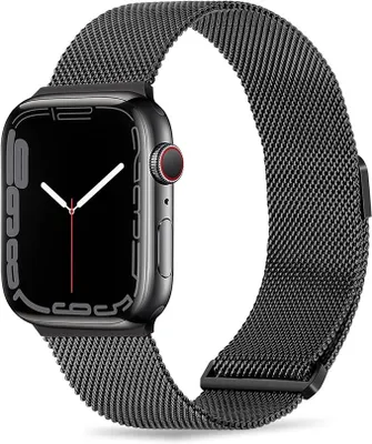 Obrázok produktu pre ČIERNY remienok na hodinky Apple Watch 45/44/42, kompatibilný s modelmi 10/9/8/7/6/5/4/3/2/1 + puzdro