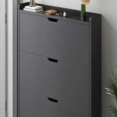 Produktbild von 360Home schuhschrank Flur 3 Klappen Schuhkipper Schuhregal Schuhaufbewahrung Schwarz
