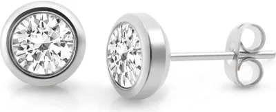 Produktbild von Zeeme Stainless Steel Ohrringe Edelstahl mit weißem Zirkonia 6mm