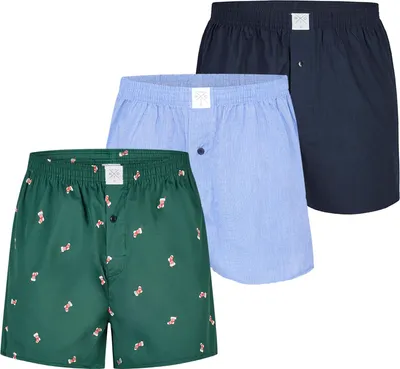 Produktbild von MG-1 Herren Retro Boxer Christmas 3-Pack christmassocks-2194filafil-solidnavy - Größe XXL