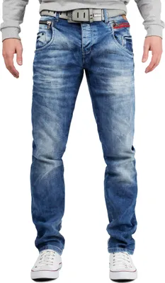 Produktbild von Cipo & Baxx Herren Slim Fit Jeans Stonewashed CD394 Blue W34/L34