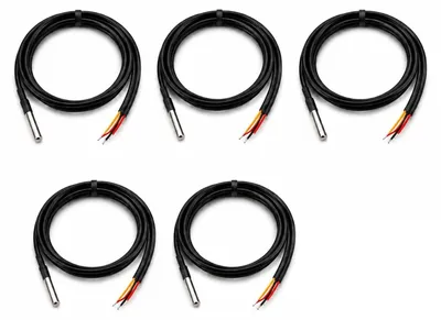 5 digitale Edelstahl-Temperatursensoren, wasserdicht, -55 bis 125 °C