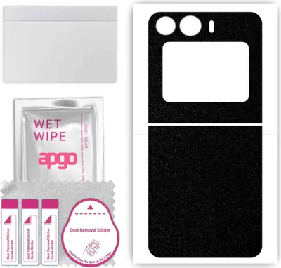 Produktbild von apgo Rückseite Schutzfolie, Skin, kompatibel mit Doogee Flip X, Hinten Displayschutzfolie aus Vinylfolie, kratzfest, einfache Montage - Mattschwarz