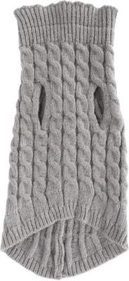 Produktbild von Hundepullover Kabelstrick hoher Hals reiner Farbe Strickpullover warme Kleidung Weiche Strickwaren für kleine mittelgroße Hunde Katzen XL
