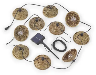 Zdjęcie produktu dla Zewnętrzny łańcuch świetlny LED solarny, 10x żarówka, pilot zdalnego sterowania, L 57 cm