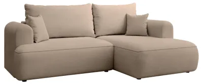 Image de Selsey Ovo Mini - Canapé-lit d'angle à droite avec espace de rangement, housse Easy-Clean-Chenille, beige