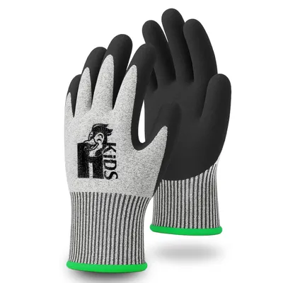 Produktbild von HOLZHELD Schnitzhandschuhe für Kinder – Schnittschutzhandschuhe Kinder, schnittfeste Handschuhe 4–11 Jahre – Kinder Arbeitshandschuhe Gr. 4