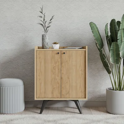 Produktbild von Skye Decor, Seul, Mehrzweckschrank, Eiche, 100 % MELAMINBESCHICHTETE SPANPLATTEN, 70 x 91,5 x 40 cm