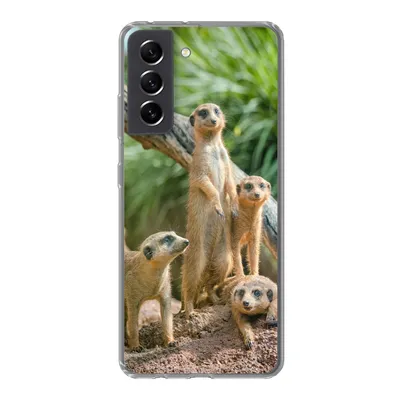 Produktbild von MuchoWow® Handyhülle Schutzhülle Hülle für Samsung Galaxy S21 FE Familie - Tiere - Erdmännchen Silikon Softcase Handy Hülle - Mobiltelefonhülle