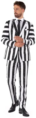 Produktbild von Beetlejuice Kostüm Herren Opposuits schwarz weiß - L (54)